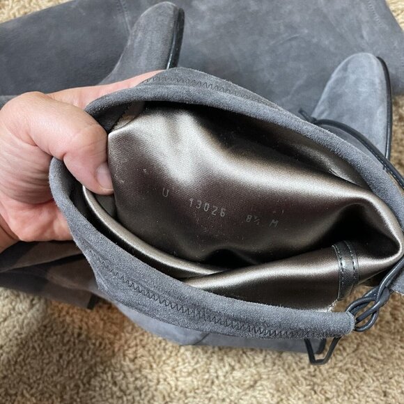 Stuart Weitzman Gray Suede Leather Highland Over The Knee Boots Size 8.5 - Picture 9 of 9